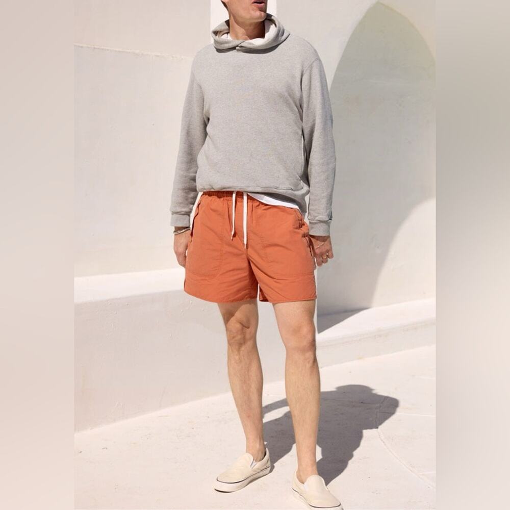 AYR The Dirtbag Shorts Mens XL Orange Organic Cotton Relaxed Fit 6" Inseam NEW